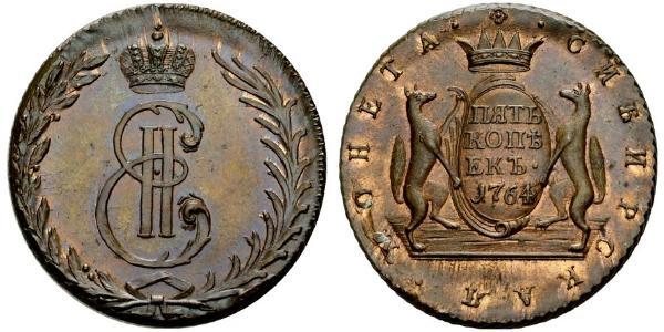 10 Копійка Російська імперія (1720-1917) Мідь Катерина II (1729-1796)