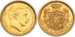 10 Крона Дания Золото Кристиан X (король Дании) (1870 - 1947)