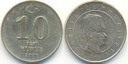 10 Куруш Турція (1923 - ) Нікель/Латунь 