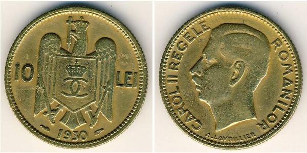 10 Лев Королівство Румунія (1881-1947) Нікель/Латунь 
