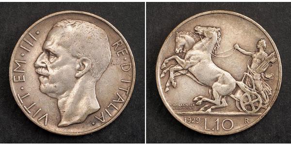 10 Лира Kingdom of Italy (1861-1946) Серебро Виктор Эммануил III (1869 - 1947)