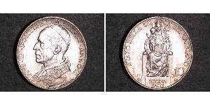 10 Лира Ватикан (1926-) Серебро Пий XII  (1876 - 1958)
