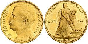 10 Ліра Kingdom of Italy (1861-1946) Золото Віктор Емануїл III (1869 - 1947)