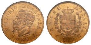 10 Ліра Kingdom of Italy (1861-1946) Золото Victor Emmanuel II of Italy (1820 - 1878)