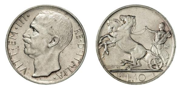 10 Ліра Kingdom of Italy (1861-1946) Срібло Віктор Емануїл III (1869 - 1947)