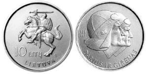 10 Літ Литва (1991 - ) Нікель/Мідь 