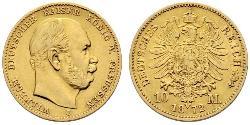 10 Mark Regno di Prussia (1701-1918) Oro Wilhelm I, German Emperor (1797-1888)