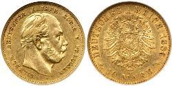 10 Mark Regno di Prussia (1701-1918) Oro Wilhelm I, German Emperor (1797-1888)