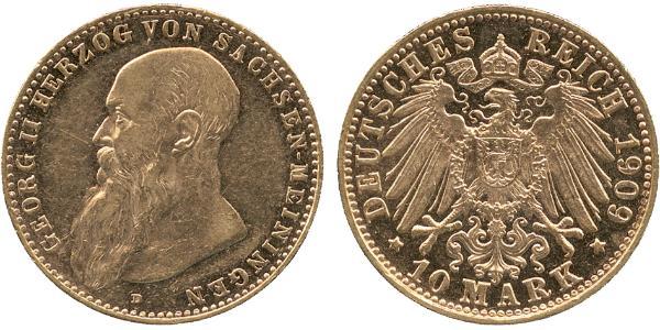 10 Марка null Золото Georg II, Duke of Saxe-Meiningen