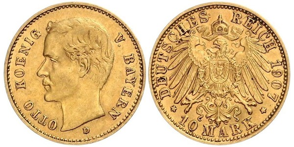10 Марка Баварія Золото Otto of Bavaria (1848 – 1916)