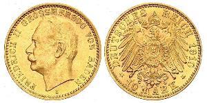 10 Марка Велике герцогство Баден (1806-1918) Золото Frederick II, Grand Duke of Baden (1857 - 1928)