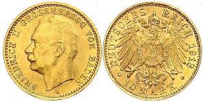 10 Марка Велике герцогство Баден (1806-1918) Золото Frederick II, Grand Duke of Baden (1857 - 1928)