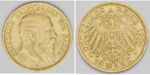 10 Марка Великое герцогство Баден (1806-1918) Золото Фридрих I (великий герцог Баденский) (1826 - 1907)