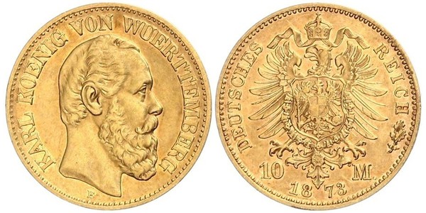 10 Марка Королевство Вюртемберг (1806-1918) Золото Карл I (король Вюртемберга)