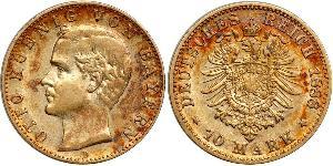 10 Марка Королівство Баварія (1806 - 1918) Золото Otto of Bavaria (1848 – 1916)