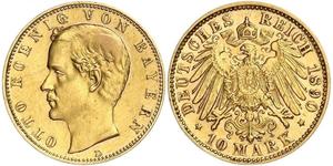 10 Марка Королівство Баварія (1806 - 1918) Золото Otto of Bavaria (1848 – 1916)