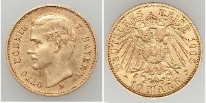 10 Марка Королівство Баварія (1806 - 1918) Золото Otto of Bavaria (1848 – 1916)