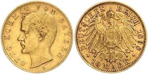 10 Марка Королівство Баварія (1806 - 1918) Золото Otto of Bavaria (1848 – 1916)