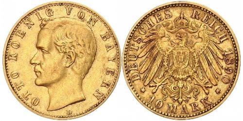 10 Марка Королівство Баварія (1806 - 1918) Золото Otto of Bavaria (1848 – 1916)