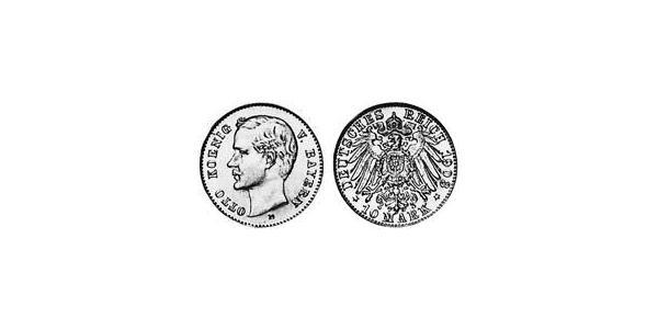 10 Марка Королівство Баварія (1806 - 1918) Золото Otto of Bavaria (1848 – 1916)