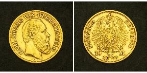 10 Марка Королівство Вюртемберг Золото Charles I of Württemberg