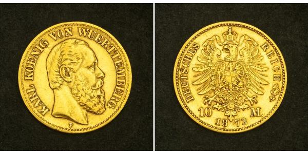 10 Марка Королівство Вюртемберг Золото Charles I of Württemberg