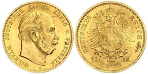 10 Марка Королівство Пруссія (1701-1918) Золото Wilhelm I, German Emperor (1797-1888)
