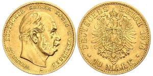 10 Марка Королівство Пруссія (1701-1918) Золото Wilhelm I, German Emperor (1797-1888)