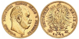 10 Марка Королівство Пруссія (1701-1918) Золото Wilhelm I, German Emperor (1797-1888)