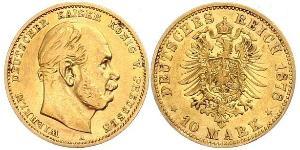 10 Марка Королівство Пруссія (1701-1918) Золото Wilhelm I, German Emperor (1797-1888)
