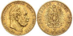 10 Марка Королівство Пруссія (1701-1918) Золото Wilhelm I, German Emperor (1797-1888)