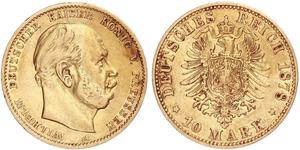 10 Марка Королівство Пруссія (1701-1918) Золото Wilhelm I, German Emperor (1797-1888)