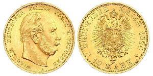 10 Марка Королівство Пруссія (1701-1918) Золото Wilhelm I, German Emperor (1797-1888)
