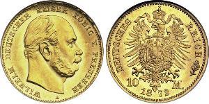 10 Марка Королівство Пруссія (1701-1918) Золото Wilhelm I, German Emperor (1797-1888)