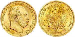 10 Марка Королівство Пруссія (1701-1918) Золото Wilhelm I, German Emperor (1797-1888)