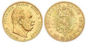 10 Марка Королівство Пруссія (1701-1918) Золото Wilhelm I, German Emperor (1797-1888)