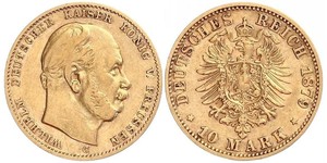 10 Марка Королівство Пруссія (1701-1918) Золото Wilhelm I, German Emperor (1797-1888)