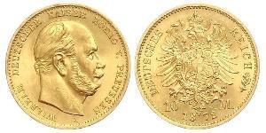 10 Марка Королівство Пруссія (1701-1918) Золото Wilhelm I, German Emperor (1797-1888)