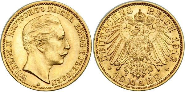 10 Марка Королівство Пруссія (1701-1918) Золото Wilhelm II, German Emperor (1859-1941)
