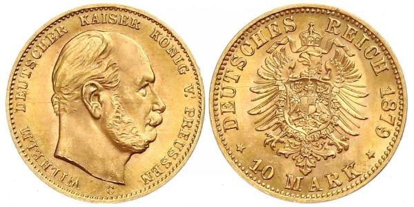 10 Марка Королівство Пруссія (1701-1918) Золото Wilhelm I, German Emperor (1797-1888)