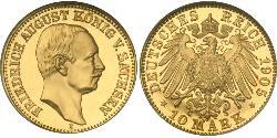 10 Марка Королівство Саксонія (1806 - 1918) Золото Frederick Augustus III of Saxony (1865-1932)