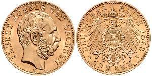10 Марка Королівство Саксонія (1806 - 1918) Золото Albert of Saxony
