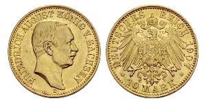 10 Марка Королівство Саксонія (1806 - 1918) Золото Frederick Augustus III of Saxony (1865-1932)