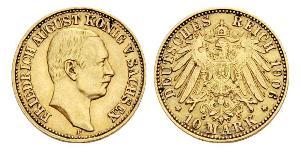 10 Марка Королівство Саксонія (1806 - 1918) Золото Frederick Augustus III of Saxony (1865-1932)