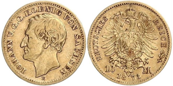10 Марка Королівство Саксонія (1806 - 1918) Золото 