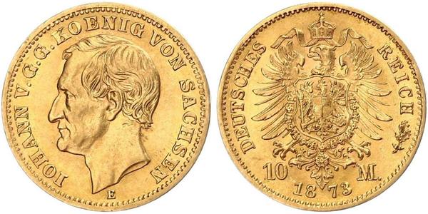 10 Марка Королівство Саксонія (1806 - 1918) Золото 