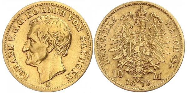 10 Марка Королівство Саксонія (1806 - 1918) Золото 