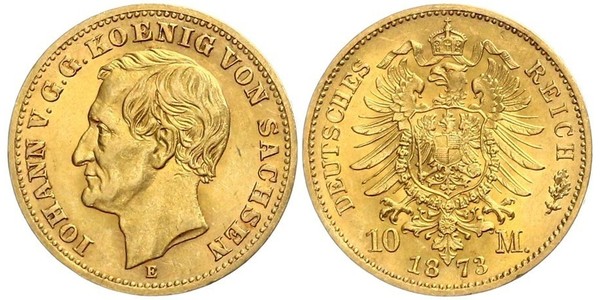 10 Марка Королівство Саксонія (1806 - 1918) Золото 