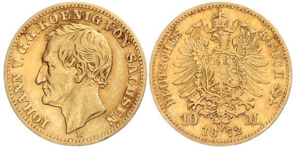 10 Марка Королівство Саксонія (1806 - 1918) Золото 