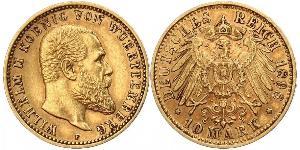 10 Марка Німецька імперія (1871-1918) Золото Wilhelm II, German Emperor (1859-1941)